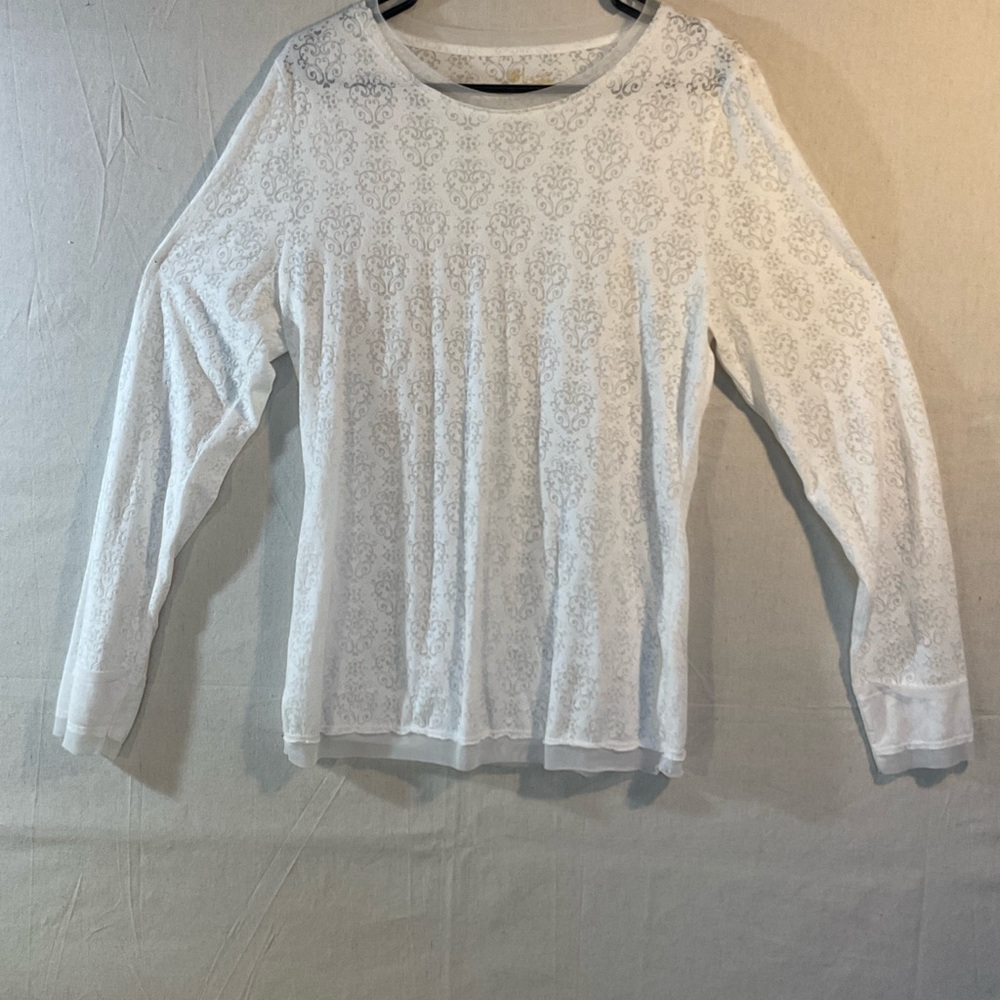 NFL White Fitted Long Sleeve Top, XL,